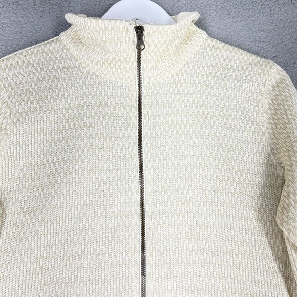 Columbia Women's Large Jacket Full Zip Rosenblum Knit Cream Ivory Pockets Warm - Picture 3 of 12
